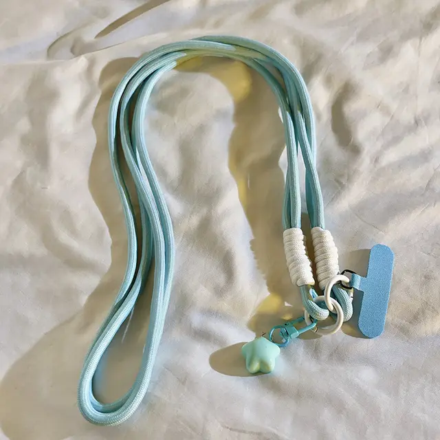 Colorful Five pointed Star Ornaments Phone Case Universal Lanyard Blue Long Shoelace 172 - Shop at LoveMi