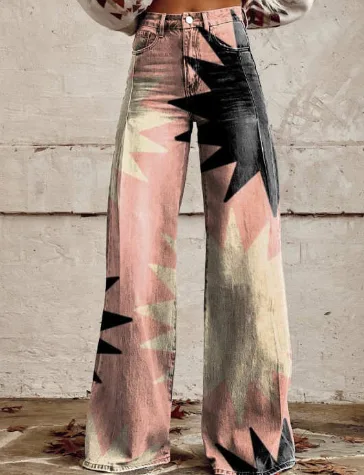Thin Faux Denim Wide leg Pants Awp1A242511B 5Xl - Shop at LoveMi