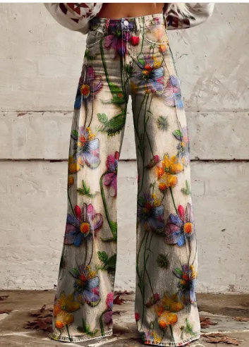 Thin Faux Denim Wide leg Pants Awp1A242611A Xl - Shop at LoveMi