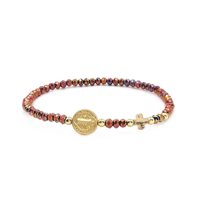 Retro Round Magic Crystal Multi color Handmade Beaded Bracelet Sjs230018A - Shop at LoveMi