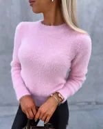 Solid Color BASIC Plush Top - Pink 2