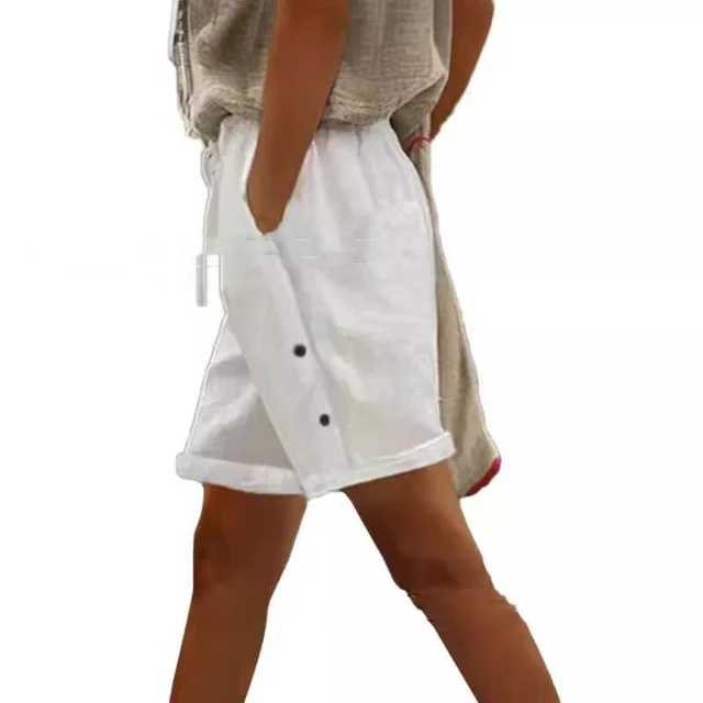 Women's Tied Elastic Waist Shorts White - Shop at LoveMi