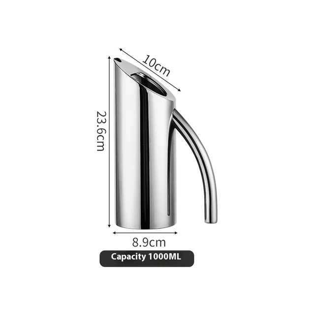 Simple Solid Color Stainless Steel Fruit Pot Small Size Bend 1L Silver - Shop at LoveMi