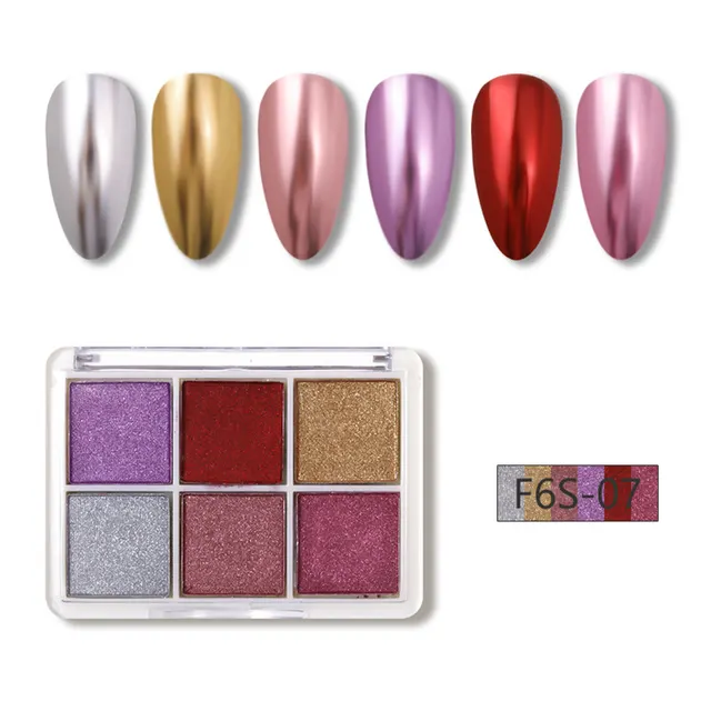 Manicure Six color Solid Magic Mirror Effect Powder Solid State 07 - Shop at LoveMi