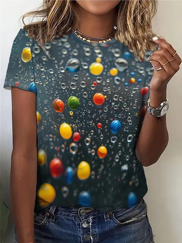 Flower 3D Digital Printing Short Sleeve Zhdxtx531318 - Shop at LoveMi