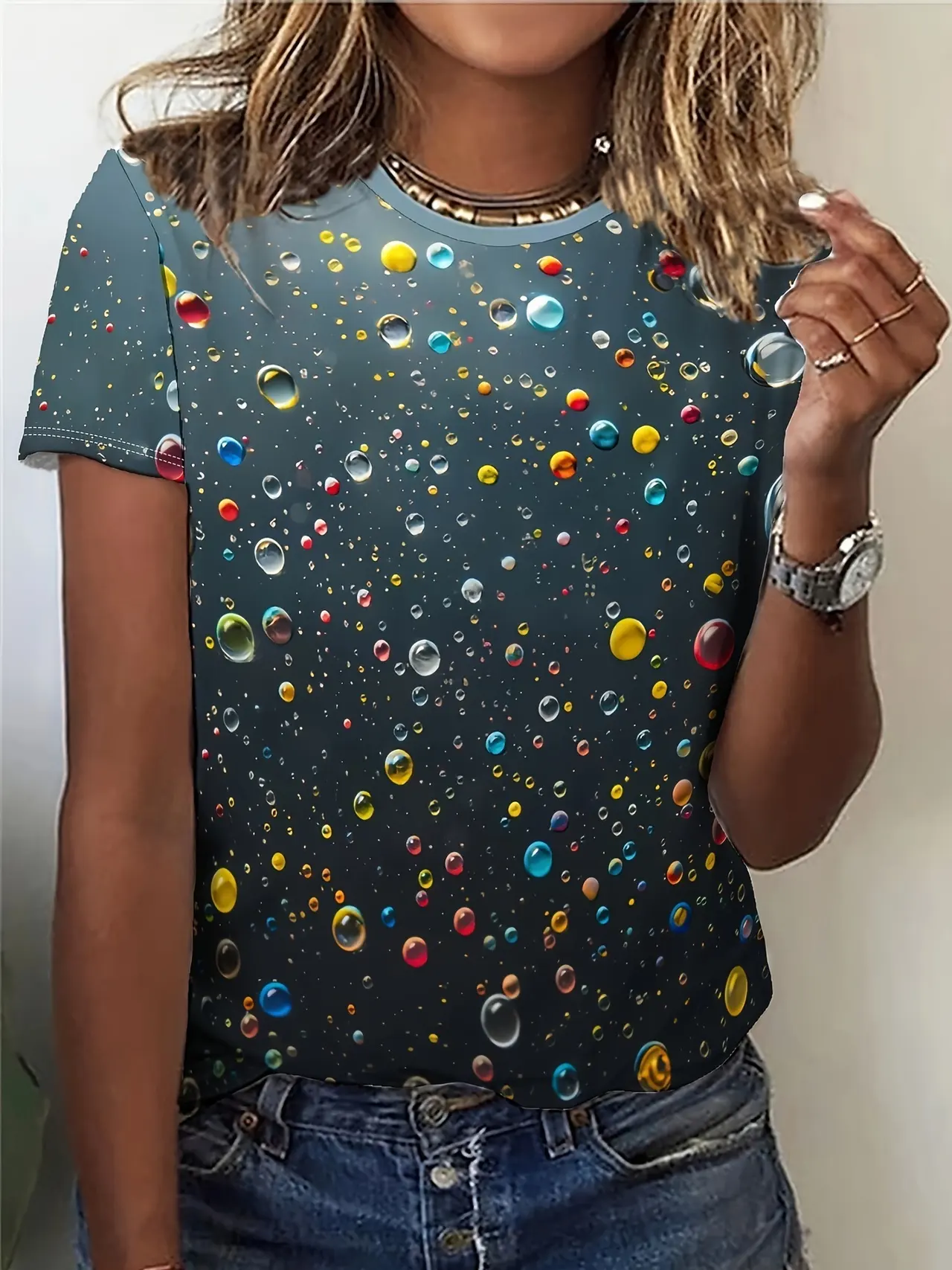 Flower 3D Digital Printing Short Sleeve - Zhdxtx531319
