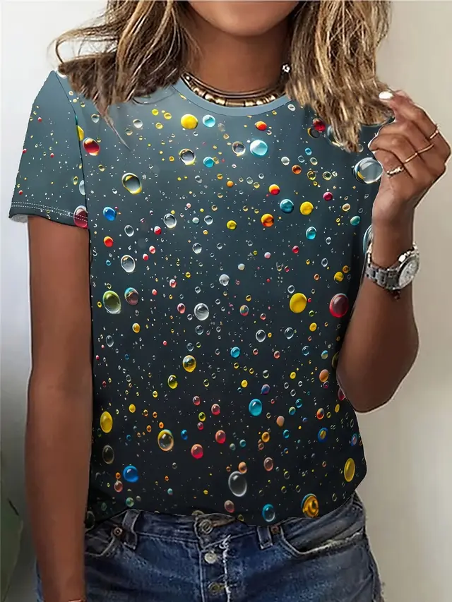 Flower 3D Digital Printing Short Sleeve Zhdxtx531319 - Shop at LoveMi