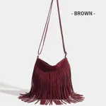 Artistic Tassel Simple And Popular Shoulder Bag - Red