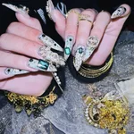 Original Lucky Paper Drunk Fan Luxury Nail Stickers - Long Tip