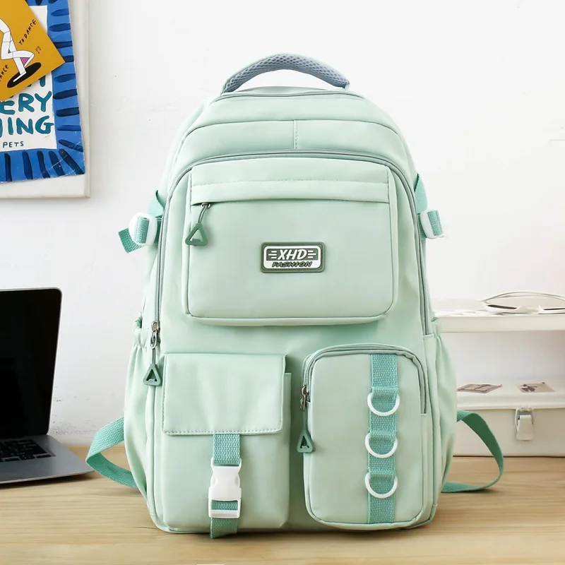 Cartoon Graffiti High School Student Large Capacity Schoolbag Green - Shop at LoveMi
