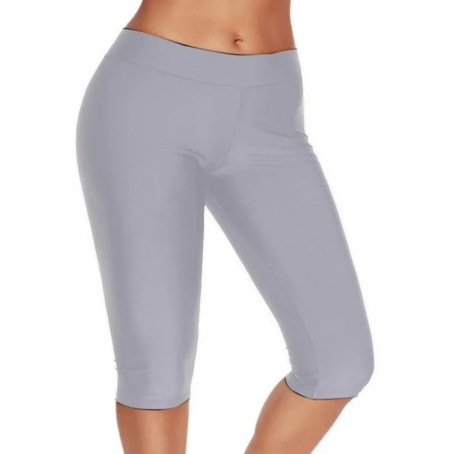 Summer Sports Cropped Pants Slim Yoga Leggings Light Gray - Shop at LoveMi