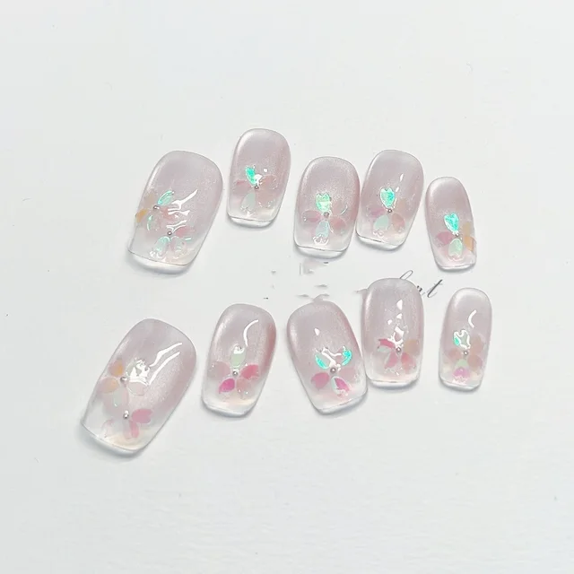 Finished Product Fake Nail Patch Fluorescent Floret - Shop at LoveMi