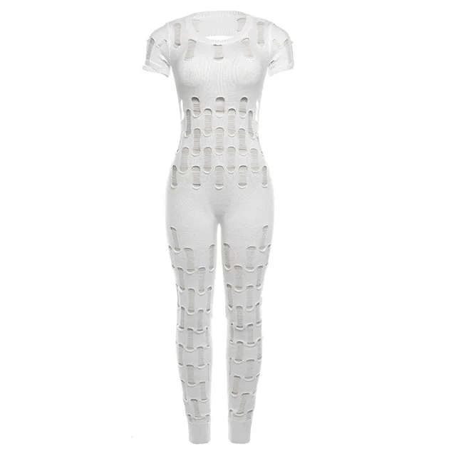 Women's Backless Fashion Hollowed out Slim Fit Bodysuit White - Shop at LoveMi