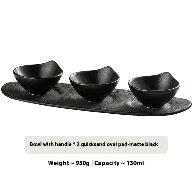 Ceramic Creative Seasoning Bowl And Dish Suit Black - Shop at LoveMi