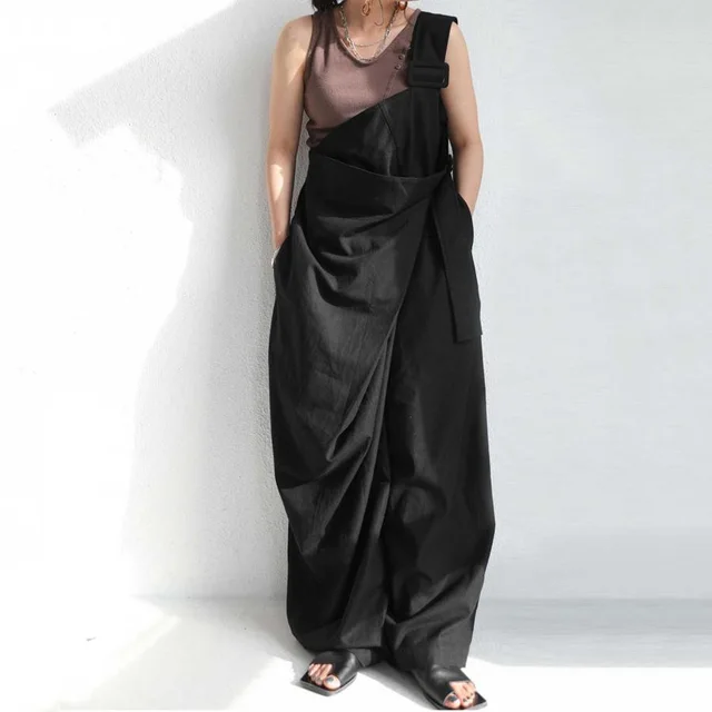 Women's Autumn One shoulder Fashion Loose Comfortable Jumpsuit Black - Shop at LoveMi