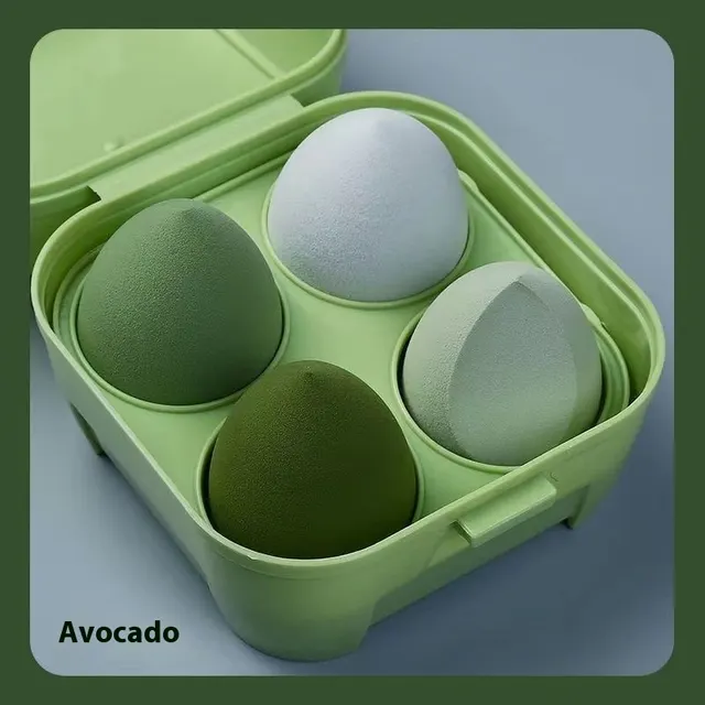 Cosmetic Egg Powder Puff Cushion Super Soft Smear proof Beauty Blender Studio Sponge Egg Color Box 4 Green - Shop at LoveMi