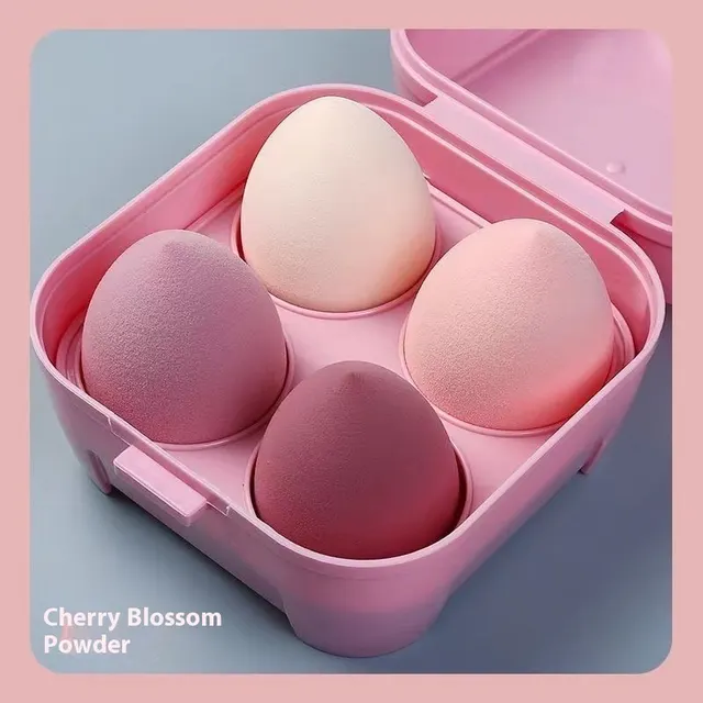 Cosmetic Egg Powder Puff Cushion Super Soft Smear proof Beauty Blender Studio Sponge Egg Color Box Pink 4 - Shop at LoveMi