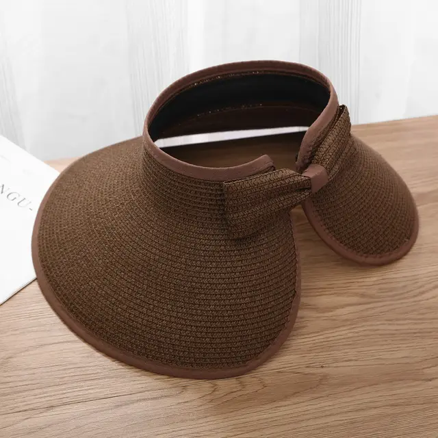 Summer Foldable Air Top Sun proof Sun Portable Straw Hat Coffee - Shop at LoveMi