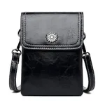 Fashion Simple Large Capacity Mobile Phone Bag Mini Crossbody Bag - Black