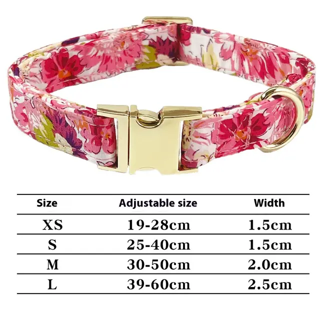Pet Lettering Collar Metal Floral Collar Hand Holding Rope Medium Large Dog Leash Collar A Rose Red - Shop at LoveMi