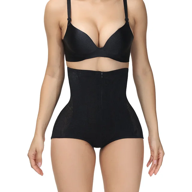 High Waist Hip Lift Abdominal Pants Breathable Lace Underwear Black - Shop at LoveMi
