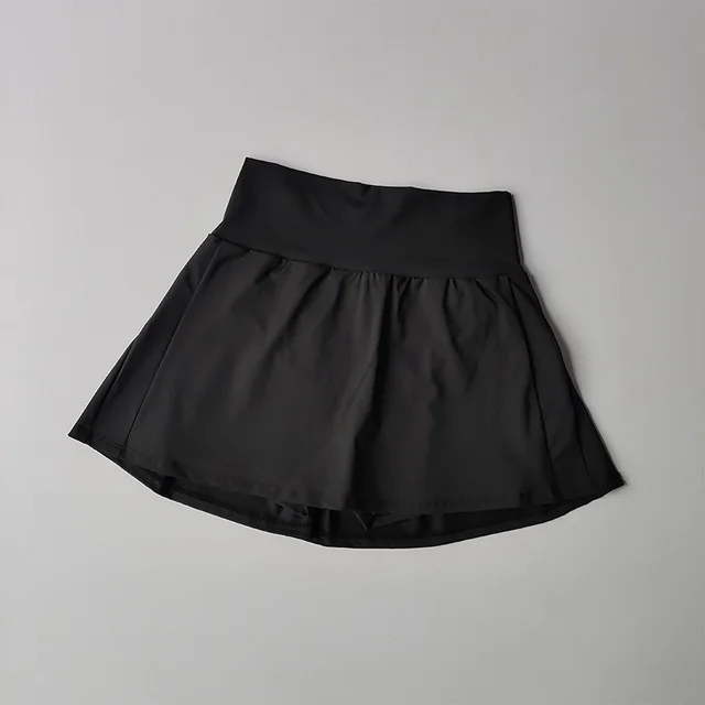 High Top Sports Short Skirt Anti exposure Shorts With Lining Black - Shop at LoveMi