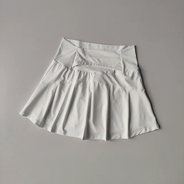 High Top Sports Short Skirt Anti exposure Shorts With Lining White - Shop at LoveMi