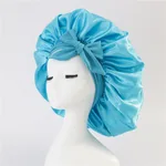 New Silk Bonnet For Sleeping Women Satin Bonnet Hair Bonnet Night Sleep Cap Scarf Wrap For Curly Hair With Tie Band For Curly Hair - Dark Blue