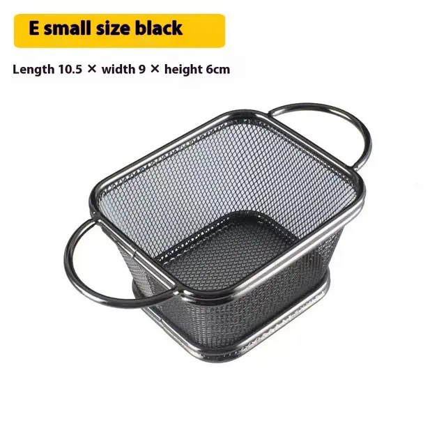 304 Stainless Steel Chips Basket Mini Frying Basket Black Binaural Small Size - Shop at LoveMi