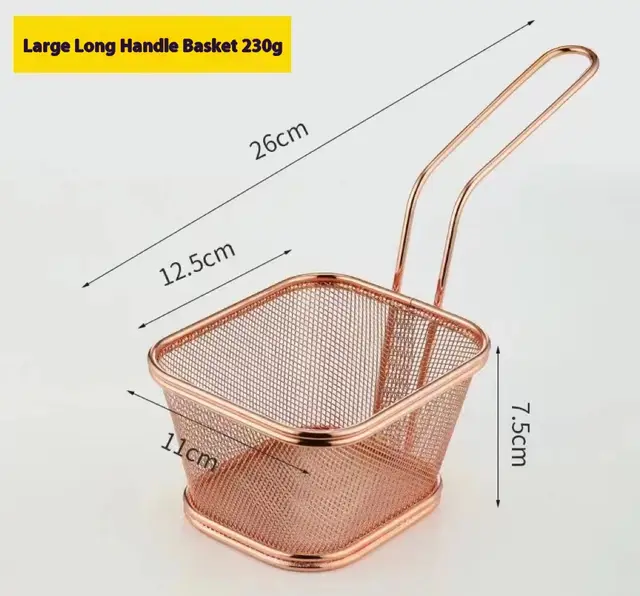 304 Stainless Steel Chips Basket Mini Frying Basket Rose Gold Fine Mesh Large - Shop at LoveMi