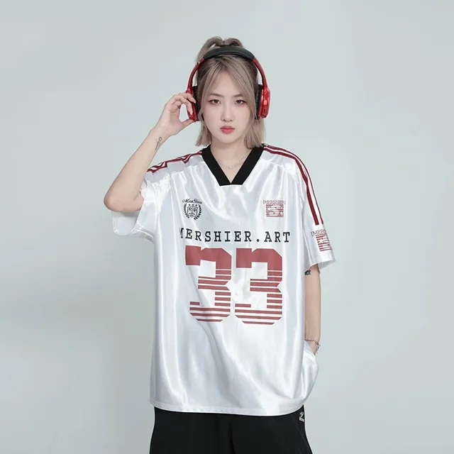 V neck Raglan Sleeve Ice Short Sleeve T shirt Casual Sports Jersey Red - Shop at LoveMi