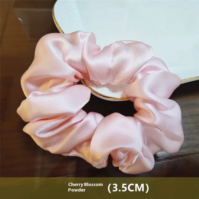 Crepe Satin French Handmade Silk Hair Ring Pink - Shop at LoveMi