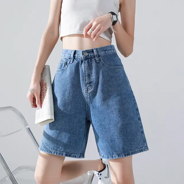 Five Points Denim Shorts Women's Summer Thin Retro Blue - Shop at LoveMi