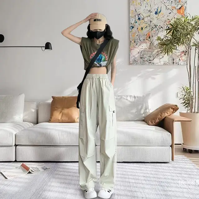 High Waist Slimming Draping Ankle tied Trousers For Women Apricot - Shop at LoveMi