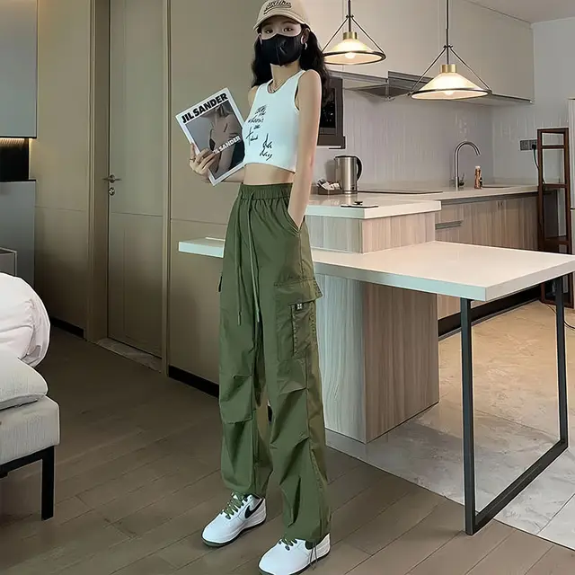 High Waist Slimming Draping Ankle tied Trousers For Women Green - Shop at LoveMi