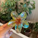 Flower Barrettes Women's Colorful Updo Gadget Hair Accessories - 8Cm Colorful Green