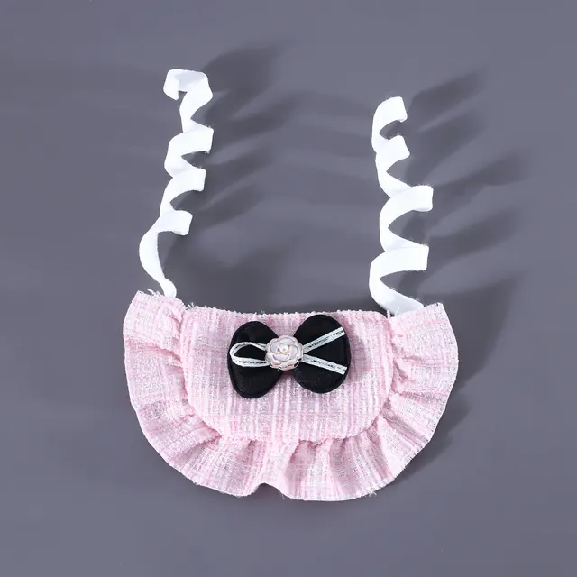 Flower Beret Hat Bow Lace Bib Pink Bow Bib - Shop at LoveMi