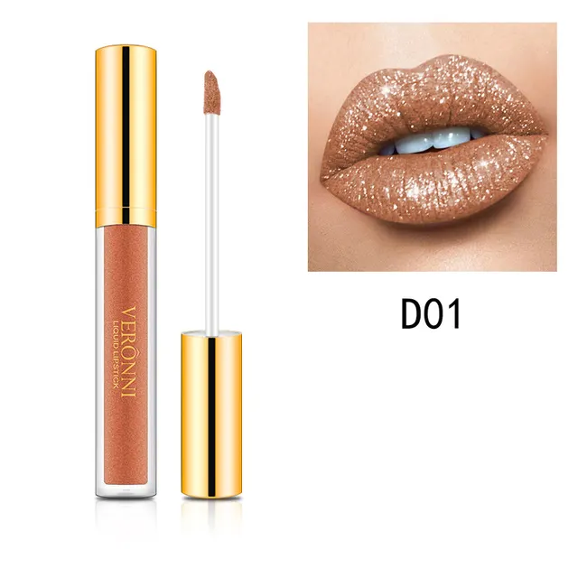 Diamond Pearl Magic Color Shiny Matte Metal Lip Gloss Lipstick D01 - Shop at LoveMi