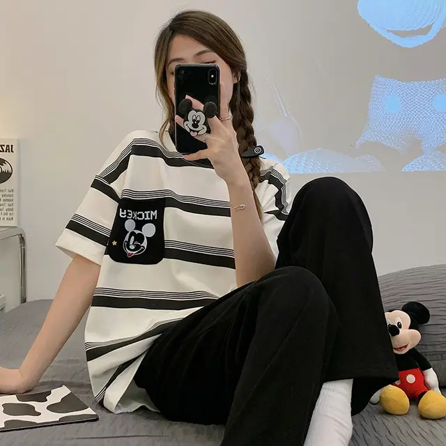 Summer Pajamas Women's Short sleeved Trousers Cotton Two piece Set Q1925 - Shop at LoveMi