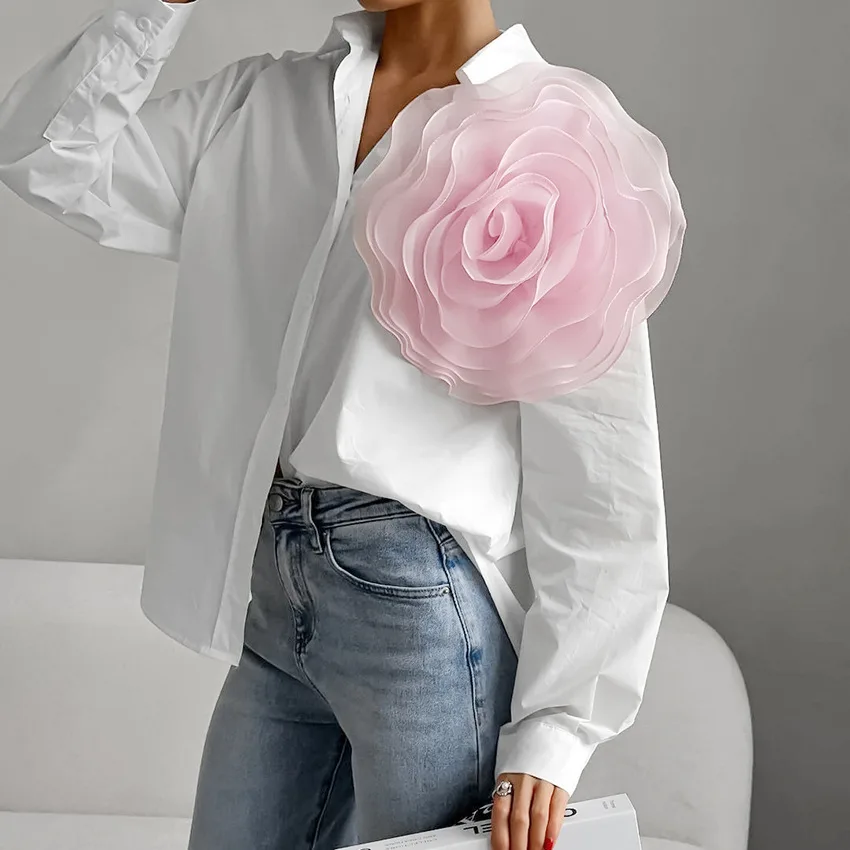 Fashion Polo Collar Mesh Bow Tie Shirt White - Shop at LoveMi