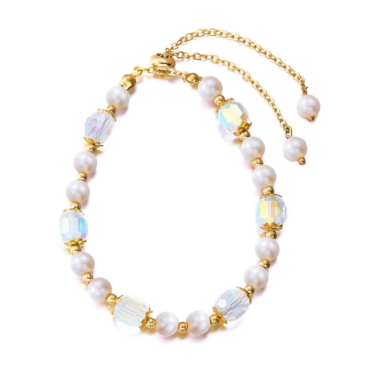 Retro Crystal Pearl Bracelet Female Niche - Beige