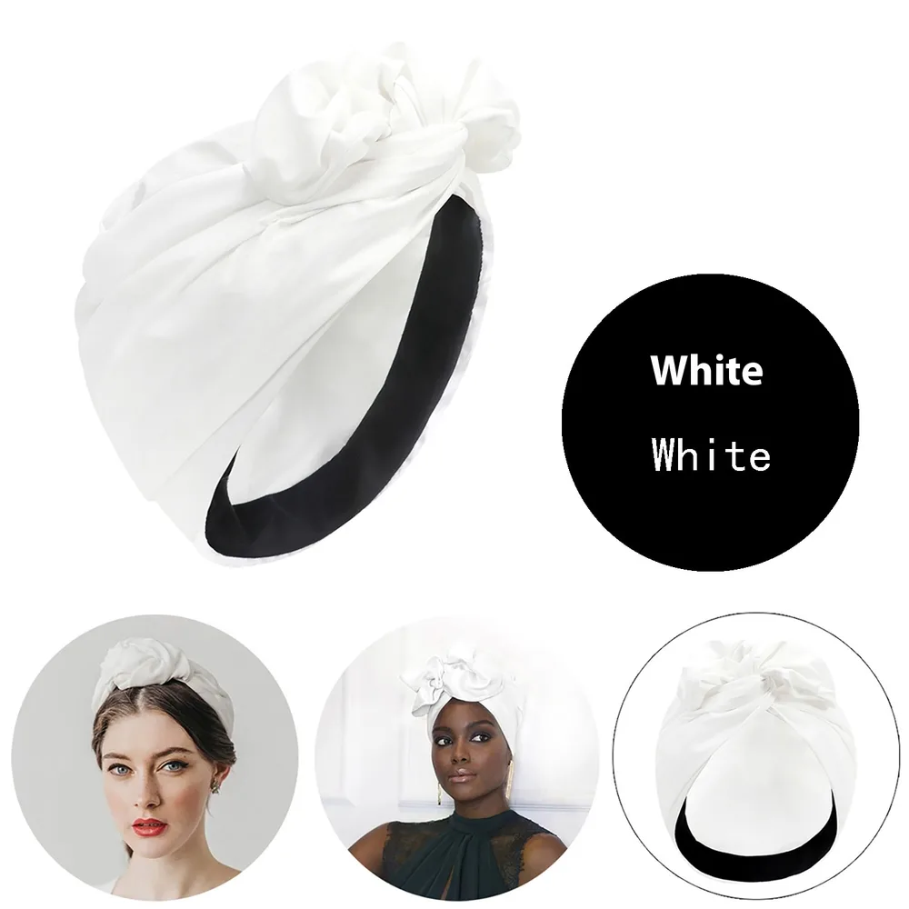 Women's Cross Headscarf Fashion Bag Cap French Retro Headscarf Multi-matching Belt Method - White
