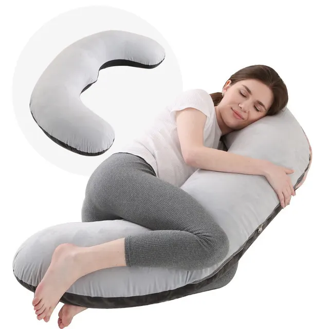 Pregnant Women Nursing Pillow Comfortable Sleep Side Lying Waist Support Slope Pillow Candy Type Pregnancy Pillow Velvet Light Gray Black - Shop at LoveMi