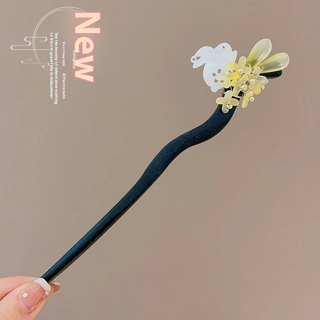 Dress Accessories Hairpin Headwear Antique Style Plate Hairpin Jade Hare Jin Gui - Shop at LoveMi