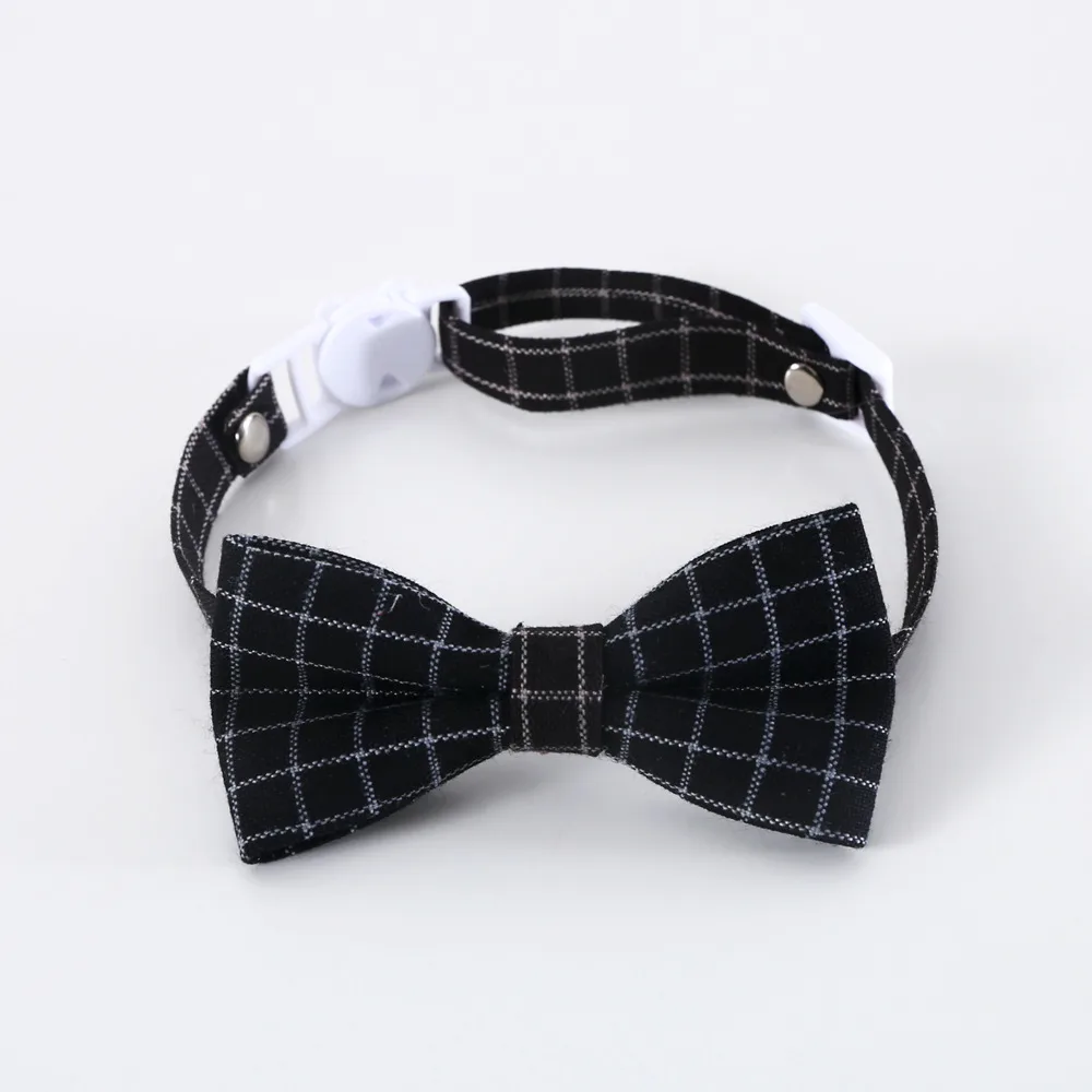 Pet Cat Dog Doctor's Degree Hair Band Bow Tie Black Plaid Bow Tie - Shop at LoveMi