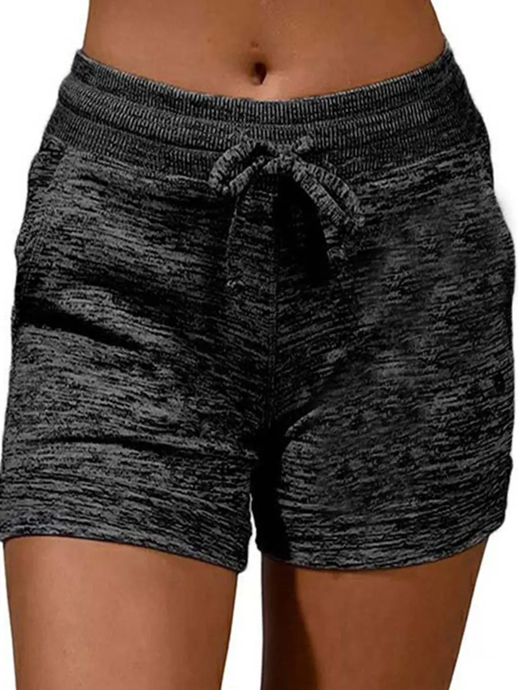 Drawstring Pocket High Elastic Loose Casual Shorts - Dark Gray