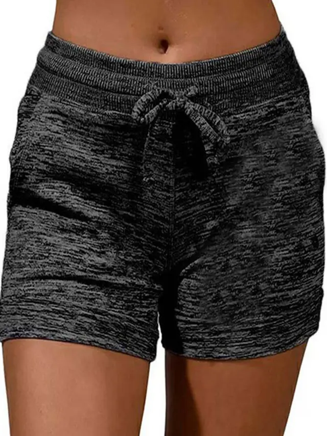 Drawstring Pocket High Elastic Loose Casual Shorts Dark Gray - Shop at LoveMi
