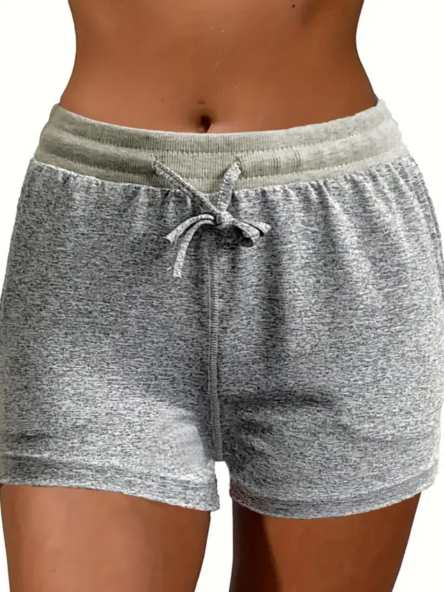 Drawstring Pocket High Elastic Loose Casual Shorts Light Gray - Shop at LoveMi