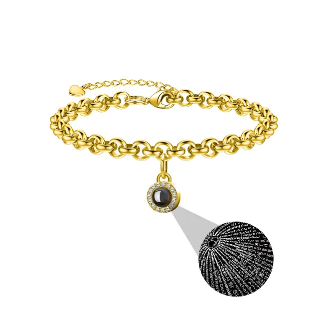Round Bubble Projection Couple Bracelet Female Gold - Shop at LoveMi