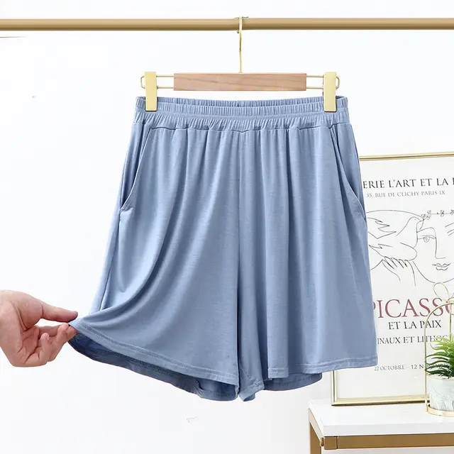 Thin Home Loose Short Pyjama Trousers Outer Wear Blue - Shop at LoveMi
